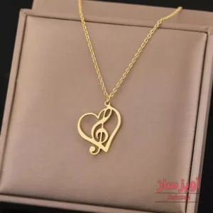 گردنبند قلب و نوت موسیقی کد 101069