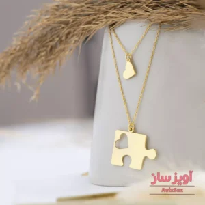 گردنبند پازل با طرح قلب کد 101076
