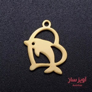 گردنبند دلفین با طرح قلب کد 101142