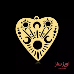 گردنبند ماه با طرح قلب کد 101521