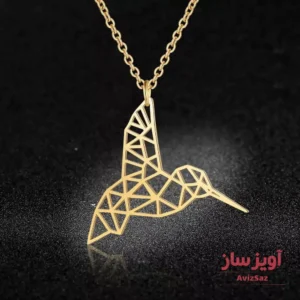 گردنبند پرنده مرغ مگس خوار هندسی کد 101881