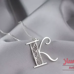 گردنبند حرف انگلیسی K هندسی کد 102265