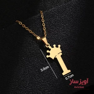 گردنبند حرف انگلیسی L با طرح تاج کد 102273