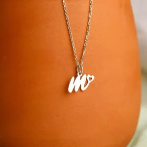 گردنبند حرف انگلیسی M با طرح قلب کد 102282