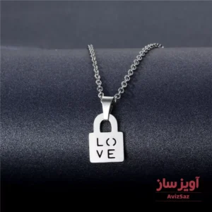 گردنبند عشق به انگلیسی با قفل (love) کد 102368